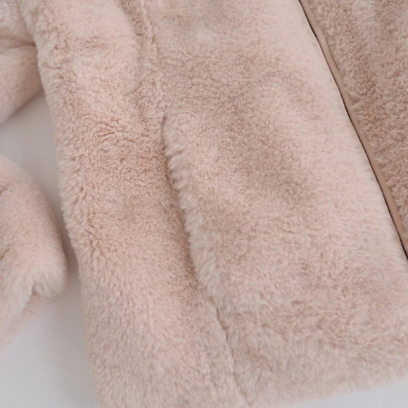 Tribal Jeans Pink Faux Fur Zip Up Bomber Jacket Size P/S - Picture 8 of 13